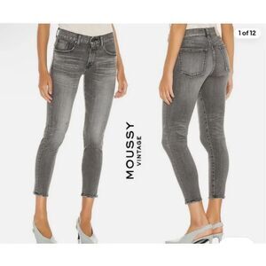 Moussy Vintage light black gray distressed denim skinny 27